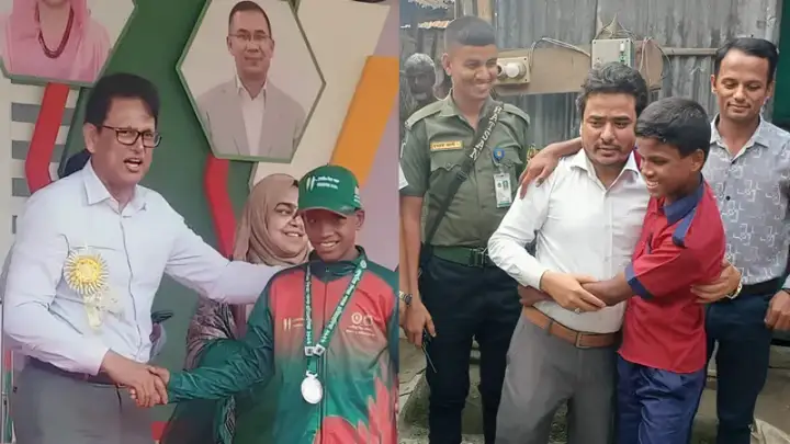 দারিদ্র্য জয় করে ১০০ মিটারে জাতীয় পর্যায়ে দ্বিতীয় রিফাত, পাশে দাঁড়ালেন ইউএনও